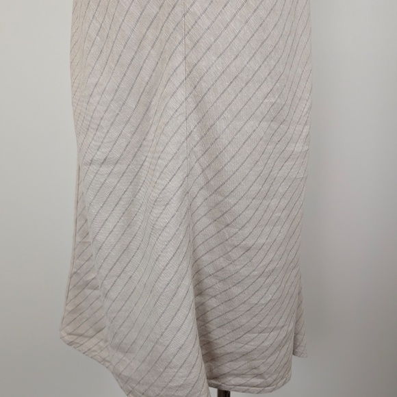 Banana Republic Striped Linen Blend Midi Tube Dress Strapless Sleeveless Bias - Picture 9 of 15
